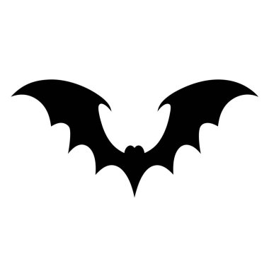 Gösterişli bir siyah yarasa silueti, Cadılar Bayramı tasarımları ve ürkütücü temalar için mükemmel.