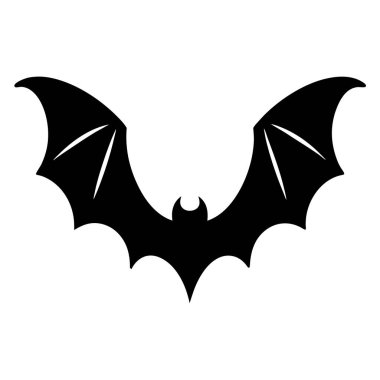 Uçan ve kanatlarını açan siyah bir yarasa silueti.