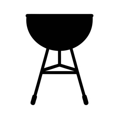Izgaranın siyah silueti yemek pişirmeye hazır.