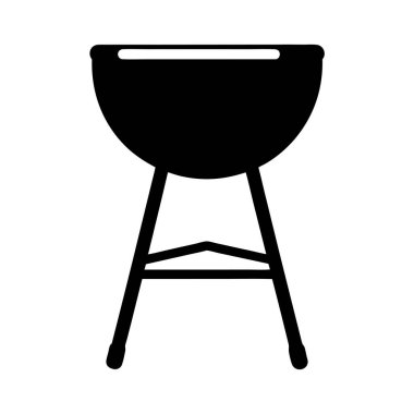 Klasik BBQ Izgarasının Basit Siyah ve Beyaz Resmi