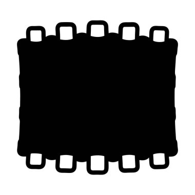 Bir sunucu rafının veya ağ askısı yapısının siyah silueti