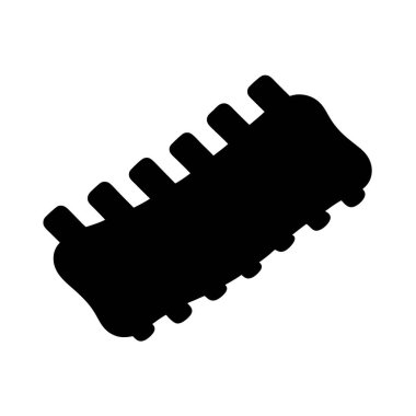 Izgara pirzolaların siyah ve beyaz silueti, lezzetli bir et yemeği.