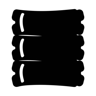 Veritabanı Yığını Siyah ve Beyaz Görüntü veya Sargı Yuvarlama Simgesi