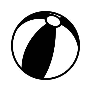 Dairesel şekilli siyah ve beyaz bölümleri olan tek renkli plaj topu çizimi