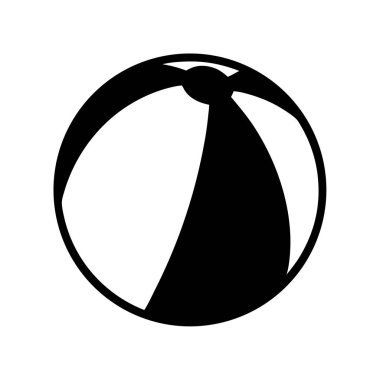 Beyaz arka planda basit siyah beyaz bir plaj topu çizimi