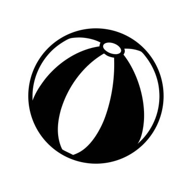 Yaz eğlencesi için hazırlanmış klasik bir plaj topunun tek renkli çizimi