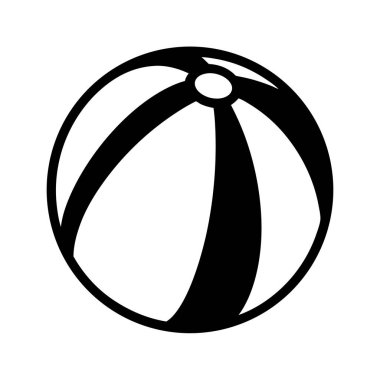 Yaz Eğlencesi İçin Minimalist Siyah ve Beyaz Sahil Balosu Simgesi