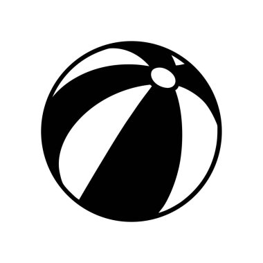 Yaz tatili temalı projeler ve tasarım varlıkları için tek renkli plaj topu illüstrasyonu