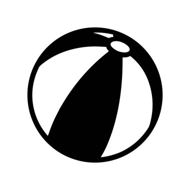 Klasik çizgili plaj topu tasarımının siyah beyaz çizimi