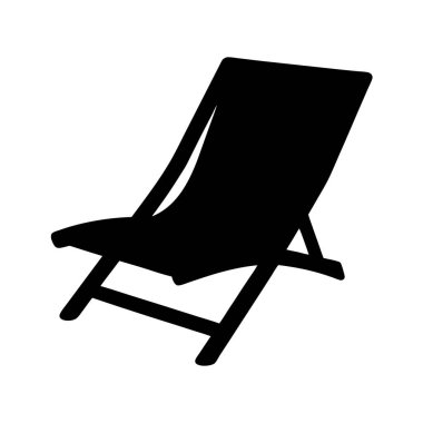 Plaj sandalyesinin siyah silueti, dışarıda rahatlamak ve güneşin tadını çıkarmak için mükemmel.