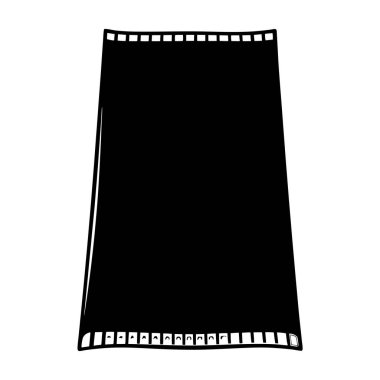 Beyaz üzerine çekilen eski bir film ekranının siyah beyaz çizimi