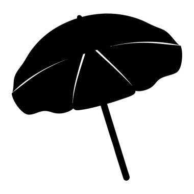 Tek renkli plaj şemsiyesi gölge ve yaz tatili koruması sağlıyor.