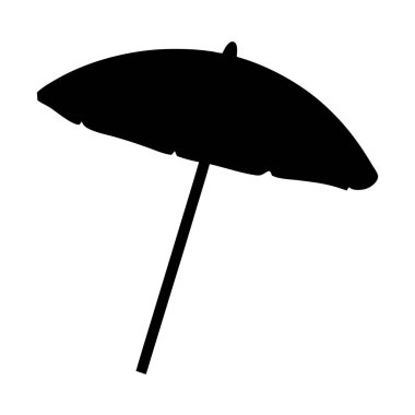 Siyah Plaj Şemsiyesi Güneş 'ten Gölge ve Koruma Sağlama Silueti