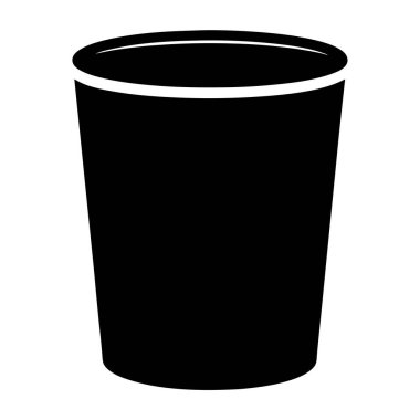 Sıvılar veya katı çizim grafikleri için siyah beyaz silindirik kap