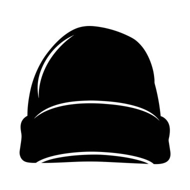 Kış Moda ve Sıcaklığı İçin Basit ve Kalın Siyah Fasulye Simgesi