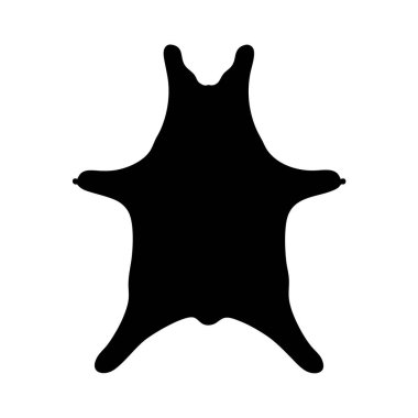 Beyaz arka planda hayvan postunun siyah silueti, detaylı tasarım.