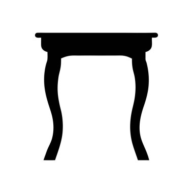 Süslü masa silueti beyaz arkaplanda izole edilmiş Cabriole bacaklar