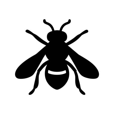 El değmemiş beyaz bir arının silueti, basit bir tasarım.