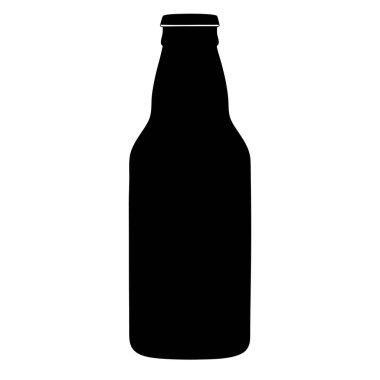 Klasik kahverengi bira şişesinin silüeti, metal kapaklı.