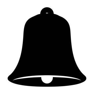 Klasik bir çan şeklinin silueti, beyaz arkaplana karşı çırpılmış.