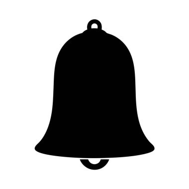 Beyaz arka planda yalnız ve basit bir siyah çan çizimi