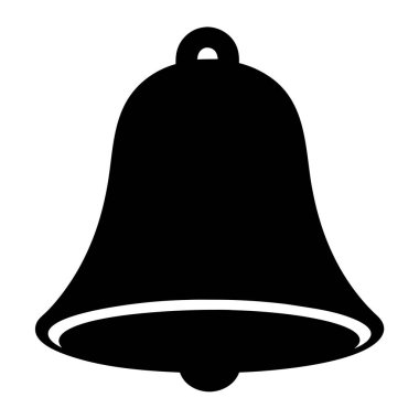 Tek bir siyah çan çizgisi, beyaz üzerinde izole edilmiş sallanan bir döngü.