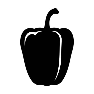 Dolmalık biberin siyah silueti beyaz arka planda göze çarpıyor
