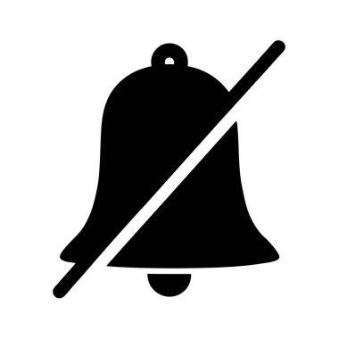 Kesikli ve sessiz bir çan simgesinin siyah beyaz görüntüsü
