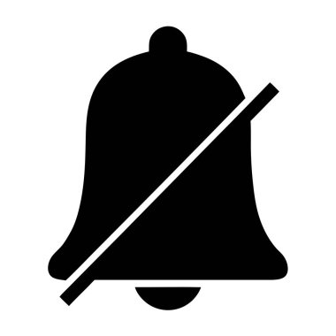 Sessiz Çan Simgesi Temsilcisi Bildirimsiz veya Susturucu Ses, Siyah Siluet