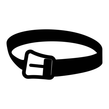 Moda veya giysi çizimi için toka görüntülü siyah kuşak