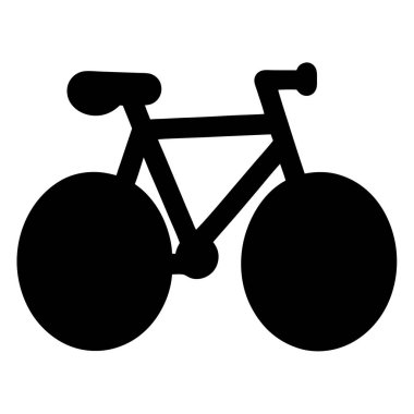 Beyaz arkaplanda basit bir siyah bisiklet silueti, ulaşım simgesi