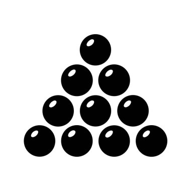 Yansıma için ışık noktası olan siyah toplar piramidi gösterilir