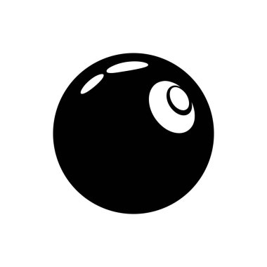 Parlak efektli, beyaz boşlukta yüzen basit siyah küre