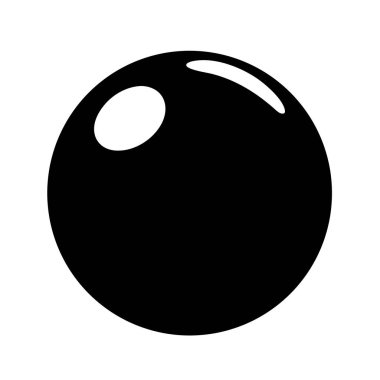 Yüksek Yansıması Olan Parlak Siyah Küre, Minimalist Siyah ve Beyaz İllüzyonu