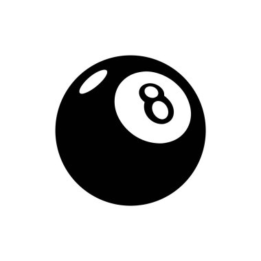 Bir Minimalist Siyah ve Beyaz Top Simgesi, Havuz ve Kumar Sembolü