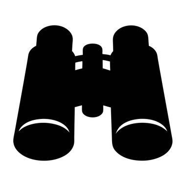 Klasik bir dürbünün minimalist siyah beyaz çizimi