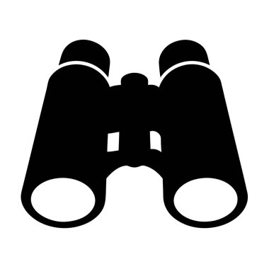 Siyah dürbünün silueti, uzaktaki nesnelerin büyütülmüş görüntüsü için optik araç