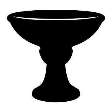 Beyaz arkaplanda kadeh şeklinde zarif bir siyah siluet.