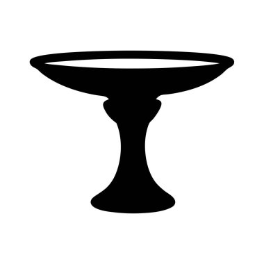 Zarif Eğimli Çizgileri olan Köklü Kâse 'nin Basit Silüeti