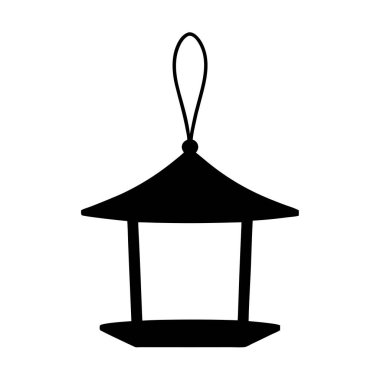 Basit Tasarımlı Asılı Bir Kuşun Silueti