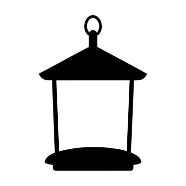 Tepesinde sallanan bir fenerin siyah silüeti.