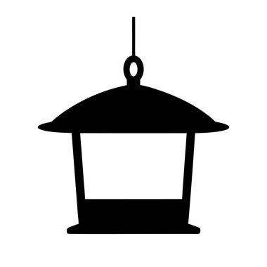 Sade ve minimalist asma feneri ve kubbeli çatı silueti sanatı