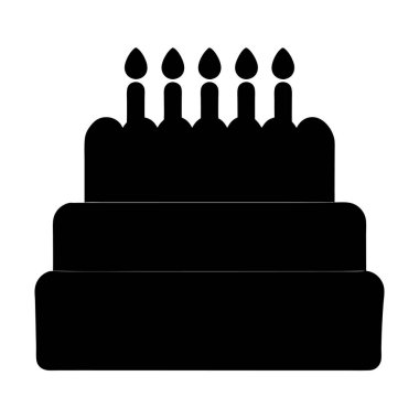 Beş Mumlu Üç Katmanlı Doğum günü Pastası, Siluet Temsili