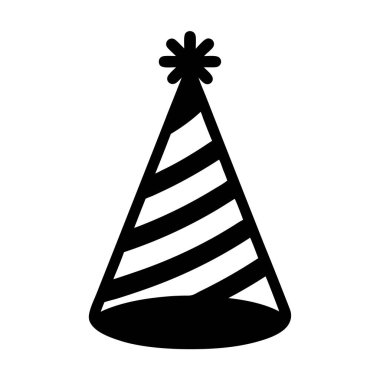 Beyaz çizgili siyah-beyaz parti şapka sembolü