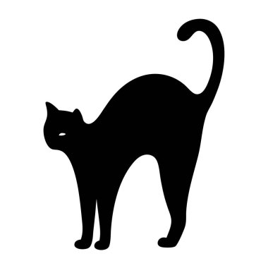 Kemerli Siyah Kedi Silueti Kuyruğunu Ürkütücü Bir Tarzla Durduruyor