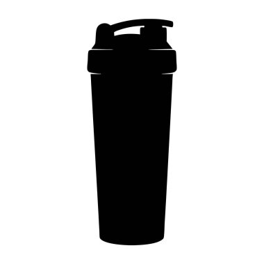 Bir Protein Sarsıcı Şişesinin Siyah Silueti Fitness Hevesleri İçin