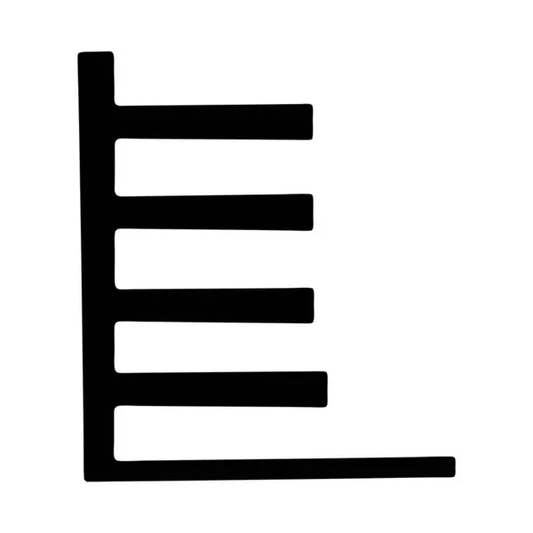 Kalın yatay basamakları izole bir merdiven soyut grafik gösterimi