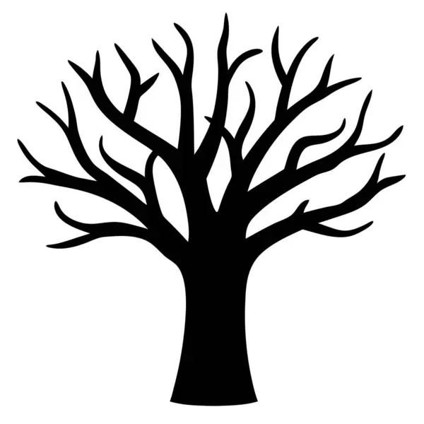 Dalları gökyüzüne uzanan çıplak bir ağacın silueti.