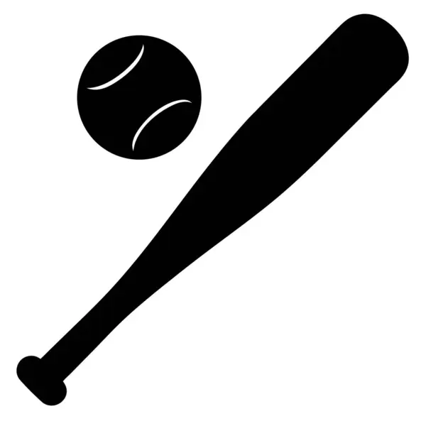 Beyzbol sopası ve top spor ekipmanları siyah-beyaz tarzında.