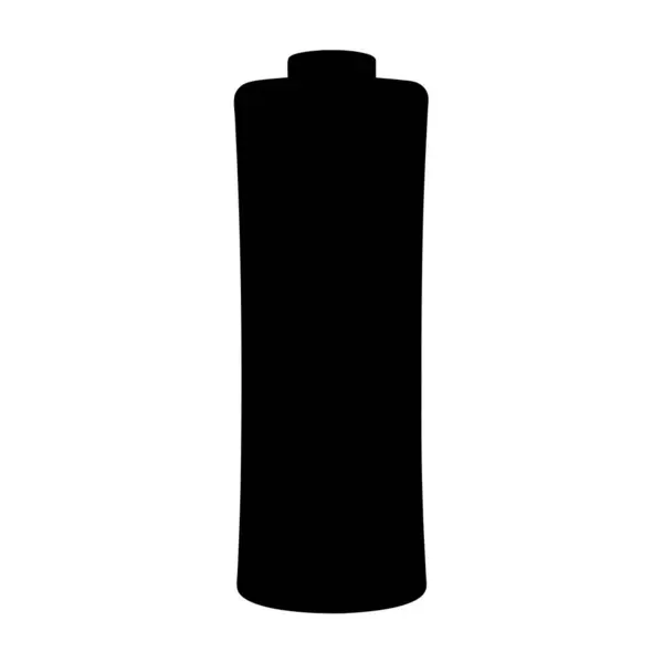 Beyaz arka planda siyah bir pil silueti vurgulanıyor